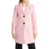 Sam Edelman Notch Collar Wool Blend Jacket In Pink