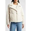 Sam Edelman Notched Lapel Faux Fur Jacket In Natural