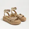Sam Edelman Nylie Platform Ankle Strap Sandal Sand Dune Multi Faux Raffia