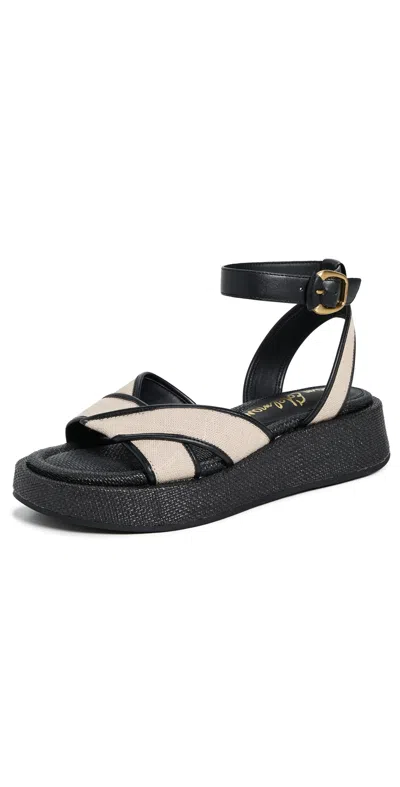 SAM EDELMAN NYLIE SANDALS NATURAL/BLACK