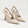 Sam Edelman Odessa Slingback Pointed Cap Toe Pump In White