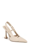 Sam Edelman Odessa Slingback Pointed Cap Toe Pump In White