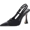 Sam Edelman Odessa Womens Double Strap Pointed Toe Slingback Heels In Black