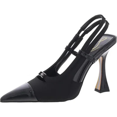 Sam Edelman Odessa Womens Double Strap Pointed Toe Slingback Heels In Black