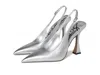 Sam Edelman Odette Pointed Toe Slingback Pump In Silver