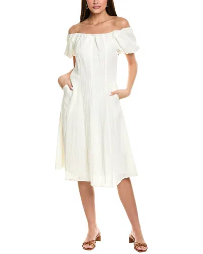 Sam Edelman Off-the-shoulder Midi Dress In White