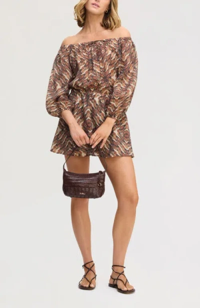 Sam Edelman Off The Shoulder Minidress In Brown