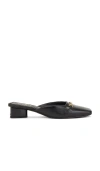 Sam Edelman Ollie Square Toe Mule Black Leather In Black