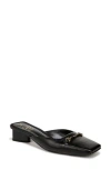 Sam Edelman Ollie Square Toe Mule Black Leather In Black