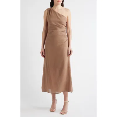 Sam Edelman One-shoulder Dress In Brown