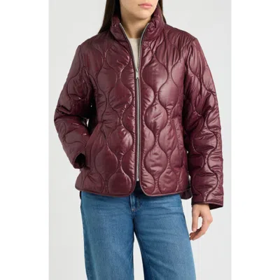 Sam Edelman Onion Quilted Jacket In Burgundy