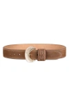 Sam Edelman Women's Wide Width Double-e Loop Casual Leather Belt In Tan