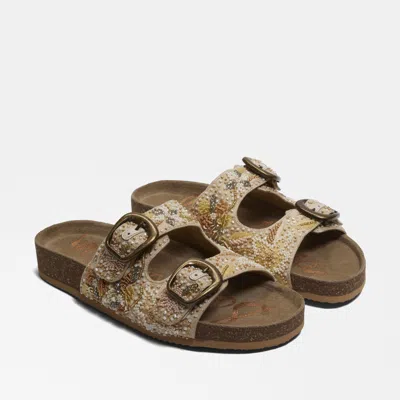 Sam Edelman Orianna Slip On Sandal Ivory Multi Sequin Beads