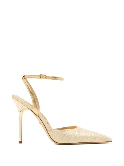 Sam Edelman Osha Ankle-strap Stiletto Pumps In Gold