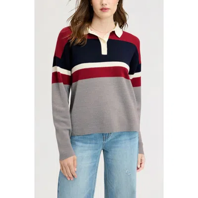 Sam Edelman Oversized Polo Sweater In Cranberry