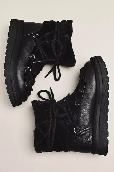 Sam Edelman Ovie Faux Fur Lace Up Boots In Black