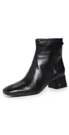 Sam Edelman Paige Womens Faux Leather Square Toe Booties In Black
