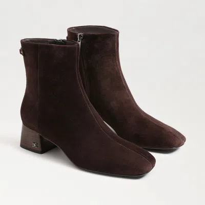 Sam Edelman Paige Ankle Bootie Cafe Noir Brown Suede