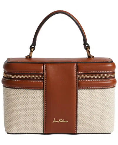 Sam Edelman Paige Quilted Logo Mini Crossbody Bag In Brown