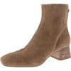 Sam Edelman Paige Womens Suede Square Toe Ankle Boots In Grey