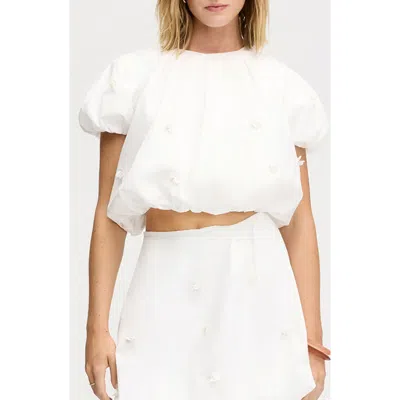 Sam Edelman Paillette Bubble Crop Top In Multi