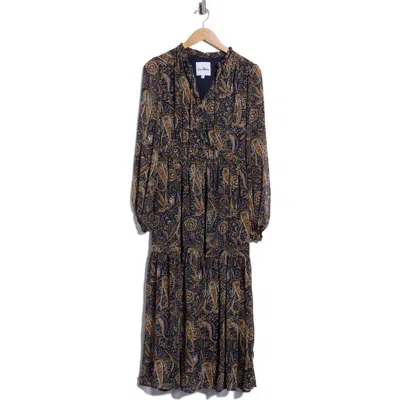 Sam Edelman Paisley Long Sleeve Maxi Dress In Multi