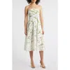 Sam Edelman Palm Jacquard Strapless Midi Dress