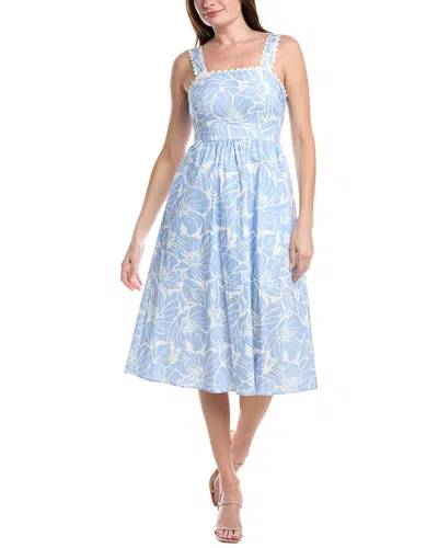 Sam Edelman Palm Print A-line Dress In Blue