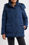Sam Edelman Parka With Removable Hood In Blue