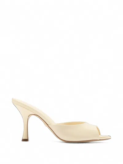 Sam Edelman Patent Leather Peep-toe Mules In Purple