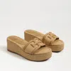 Sam Edelman Pauleena Espadrille Sandal Rich Congnac Leather In Beige
