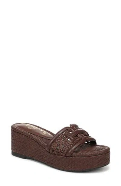 Sam Edelman Pauleena Platform Wedge Slide Sandal In Brown