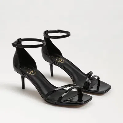 Sam Edelman Peonie Women's Black Patent Kitten Heel Strappy Sandal Gal797