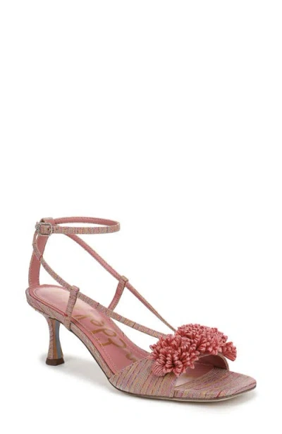 Sam Edelman Phoebe Kitten Heel Sandal Pink Lilly Silk