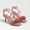 Sam Edelman Phoebe Kitten Heel Sandal Pink Lilly Silk In Pink