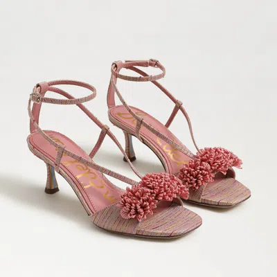 SAM EDELMAN SAM EDELMAN PHOEBE KITTEN HEEL SANDAL PINK LILLY FABRIC