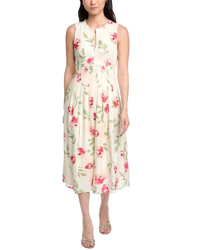 Sam Edelman Pintuck Linen-blend A-line Dress In Multi