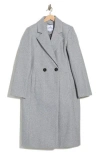 Sam Edelman Plaid Double Breasted Coat In Gray