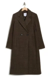 Sam Edelman Plaid Double Breasted Coat In Multi