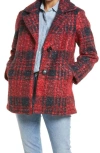 Sam Edelman Plaid Teddy Coat In Red