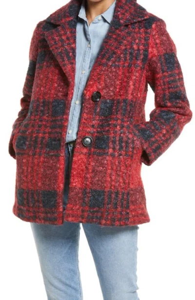 Sam Edelman Plaid Teddy Coat In Red