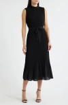 Sam Edelman Pleated A-line Dress In Black