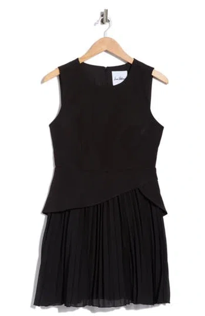 Sam Edelman Pleated Crepe Dress In Black