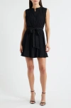 Sam Edelman Pleated Minidress In Black