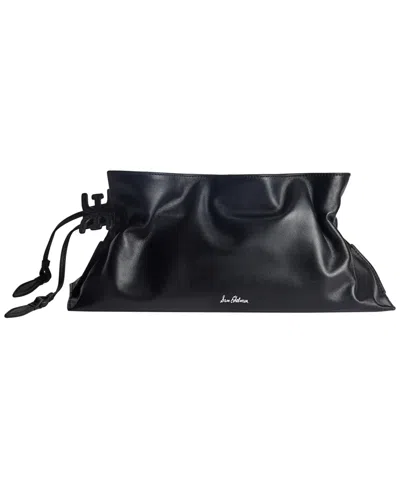 Sam Edelman Poppy Extra Large Leather Clutch Bag In Black