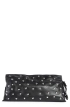 Sam Edelman Poppy Oversize Stud Leather Clutch In Black