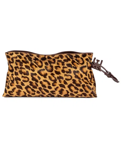 Sam Edelman Poppy Oversized Leopard Magnetic Extra-large Clutch Handbag In Animal Print