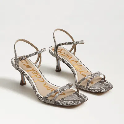 Sam Edelman Presley Strappy Kitten Heel Sandal Sandshell Multi Python In Brown