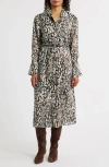 Sam Edelman Print Long Sleeve Shirtdress In Multi