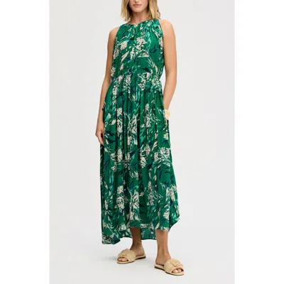 Sam Edelman Print Side Tie Sleeveless Maxi Dress In Multi